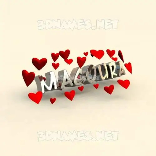 macoura in In Love style - 3D name wallpaper