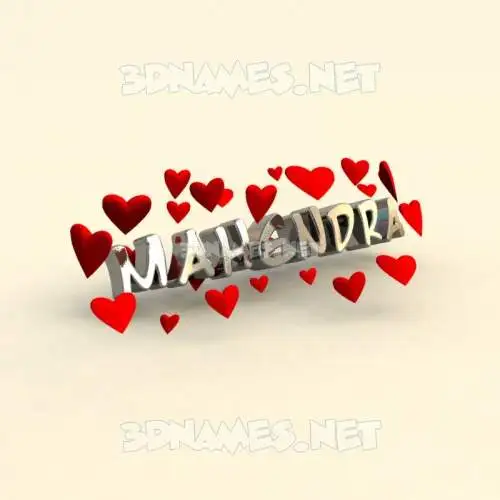 mahendra in In Love style - 3D name wallpaper
