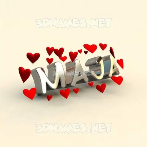 maja in In Love style - 3D name wallpaper