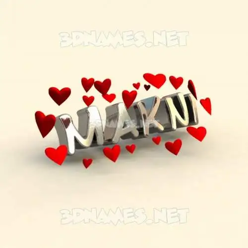makni in In Love style - 3D name wallpaper makni in In Love style - 3D name wallpaper
