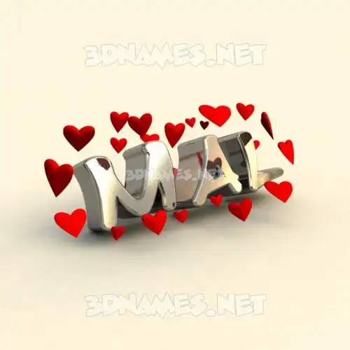 mal in In Love style - 3D name wallpaper mal in In Love style - 3D name wallpaper