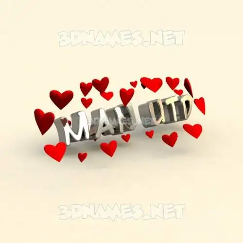 man utd in In Love style - 3D name wallpaper man utd in In Love style - 3D name wallpaper