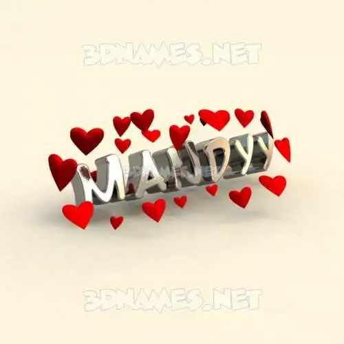 mandyy in In Love style - 3D name wallpaper