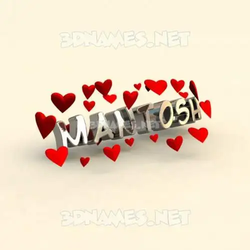 mantosh in In Love style - 3D name wallpaper