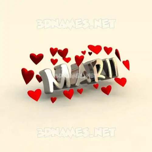 marii in In Love style - 3D name wallpaper