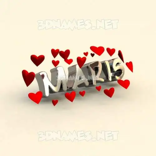 maris in In Love style - 3D name wallpaper
