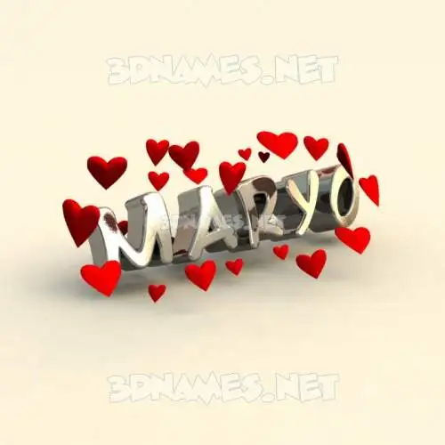 maryo in In Love style - 3D name wallpaper