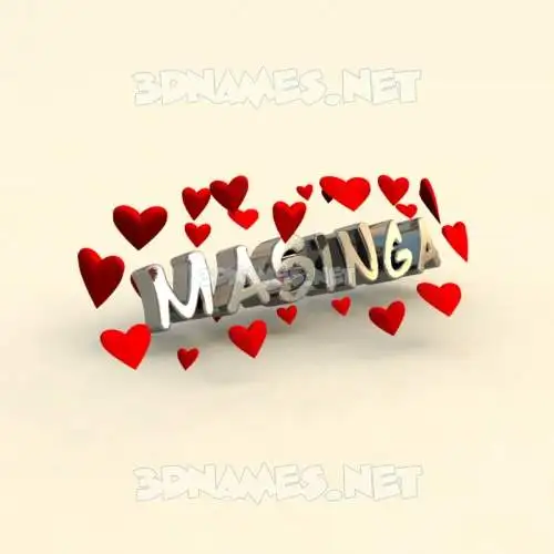 masinga in In Love style - 3D name wallpaper