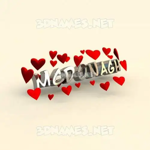 mcdonagh in In Love style - 3D name wallpaper mcdonagh in In Love style - 3D name wallpaper