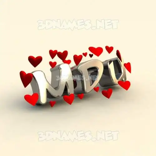 mdu in In Love style - 3D name wallpaper