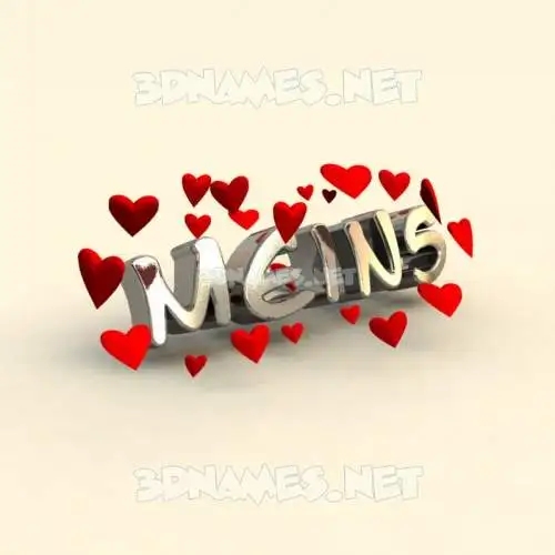 meins in In Love style - 3D name wallpaper meins in In Love style - 3D name wallpaper