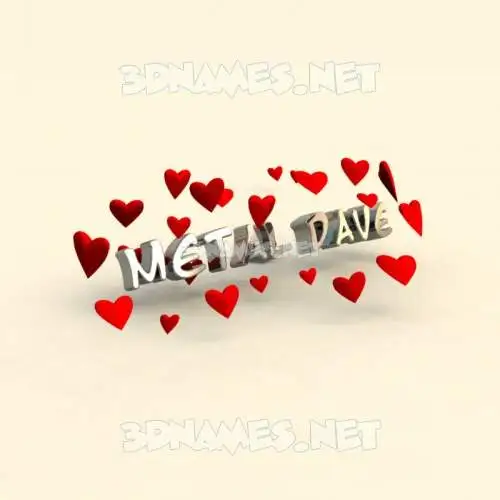 metal dave in In Love style - 3D name wallpaper metal dave in In Love style - 3D name wallpaper