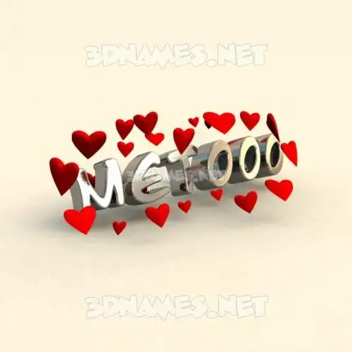 metooo in In Love style - 3D name wallpaper