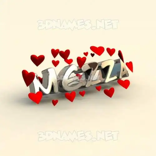 mezza in In Love style - 3D name wallpaper mezza in In Love style - 3D name wallpaper