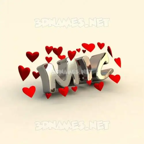 mic in In Love style - 3D name wallpaper