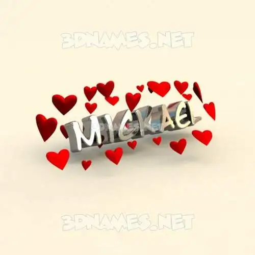 mickael in In Love style - 3D name wallpaper