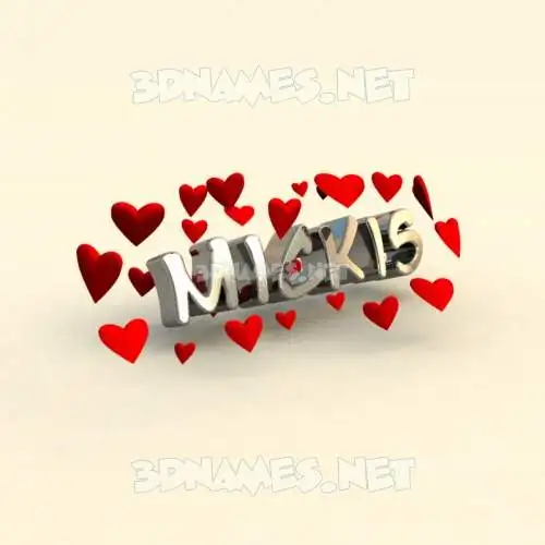 mickis in In Love style - 3D name wallpaper mickis in In Love style - 3D name wallpaper