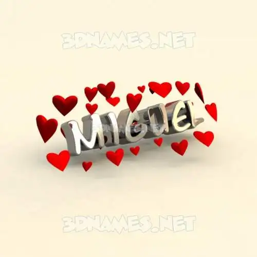 miguel in In Love style - 3D name wallpaper