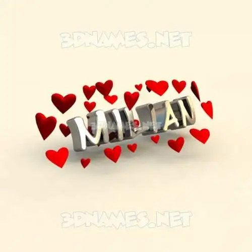 milian in In Love style - 3D name wallpaper
