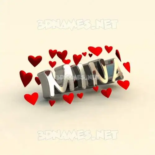 mina in In Love style - 3D name wallpaper mina in In Love style - 3D name wallpaper