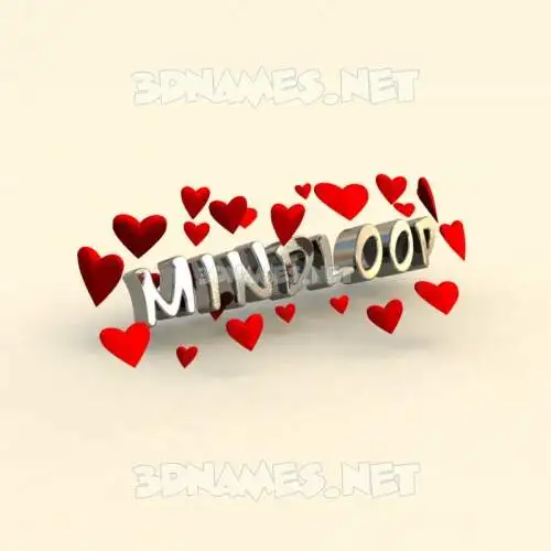 mindloop in In Love style - 3D name wallpaper