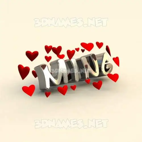 ming in In Love style - 3D name wallpaper
