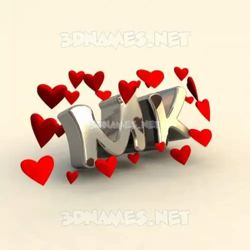 mk in In Love style - 3D name wallpaper