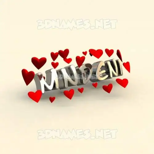 mndeni in In Love style - 3D name wallpaper
