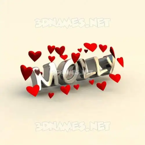 molly in In Love style - 3D name wallpaper