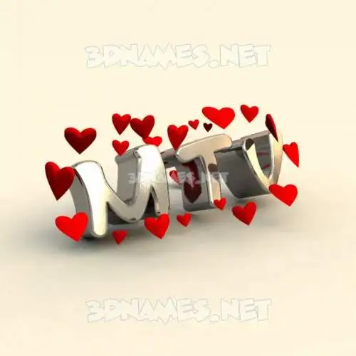 mtv in In Love style - 3D name wallpaper
