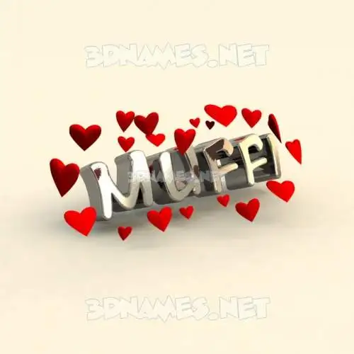 muffi in In Love style - 3D name wallpaper