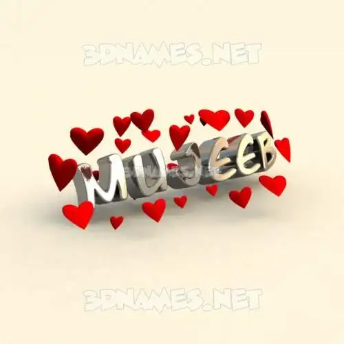 mujeeb in In Love style - 3D name wallpaper mujeeb in In Love style - 3D name wallpaper