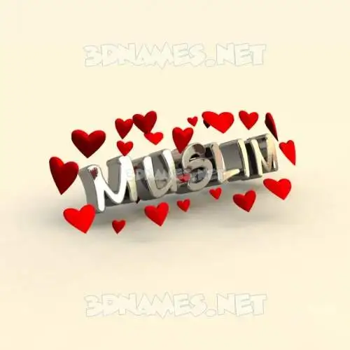 muslim in In Love style - 3D name wallpaper muslim in In Love style - 3D name wallpaper