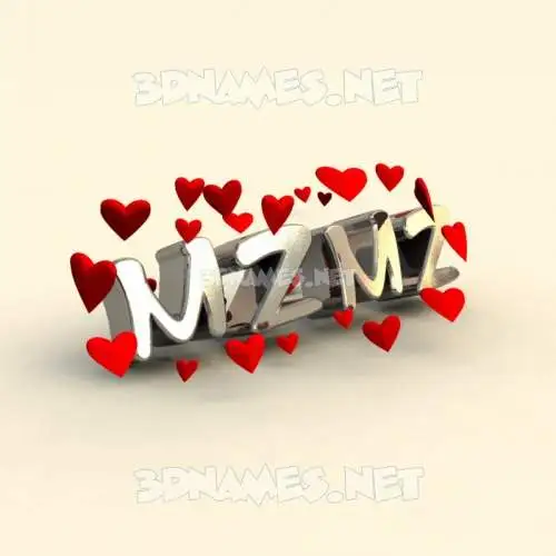 mzmz in In Love style - 3D name wallpaper mzmz in In Love style - 3D name wallpaper