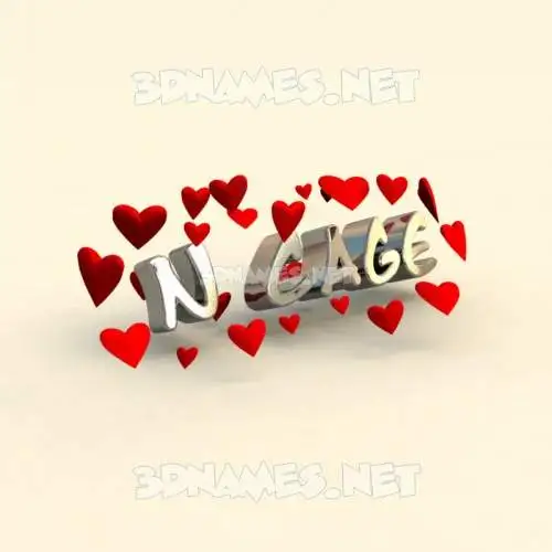 n cage in In Love style - 3D name wallpaper n cage in In Love style - 3D name wallpaper