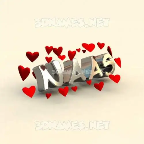 naas in In Love style - 3D name wallpaper naas in In Love style - 3D name wallpaper