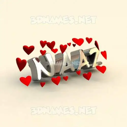 naaz in In Love style - 3D name wallpaper