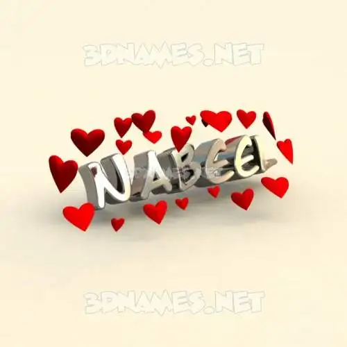 nabeel in In Love style - 3D name wallpaper nabeel in In Love style - 3D name wallpaper
