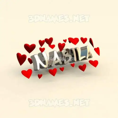 nabila in In Love style - 3D name wallpaper