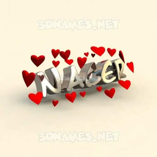 nacer in In Love style - 3D name wallpaper nacer in In Love style - 3D name wallpaper