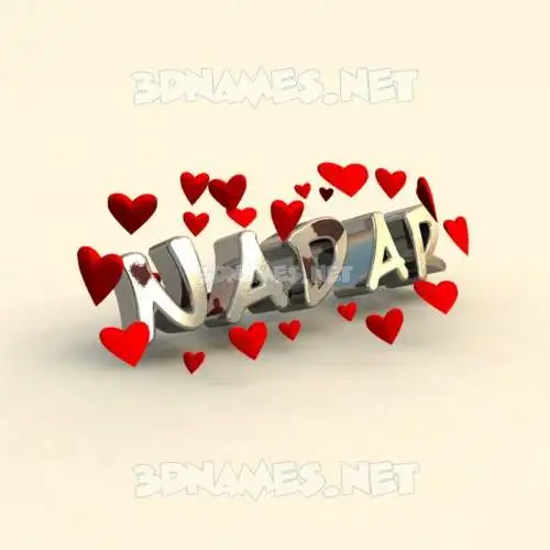 nadar in In Love style - 3D name wallpaper nadar in In Love style - 3D name wallpaper