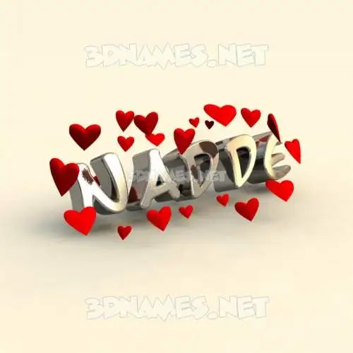 nadde in In Love style - 3D name wallpaper