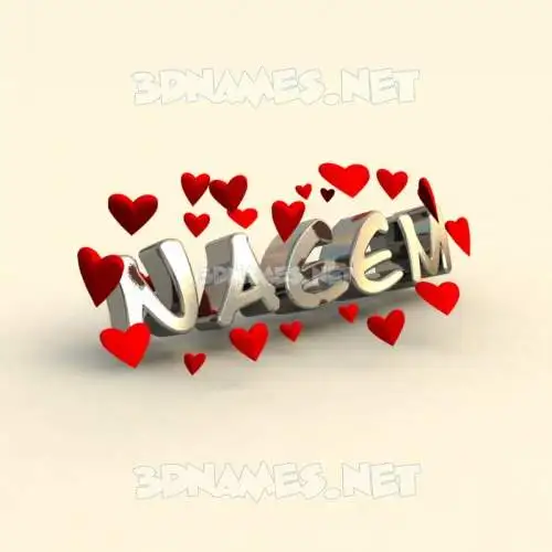 naeem in In Love style - 3D name wallpaper