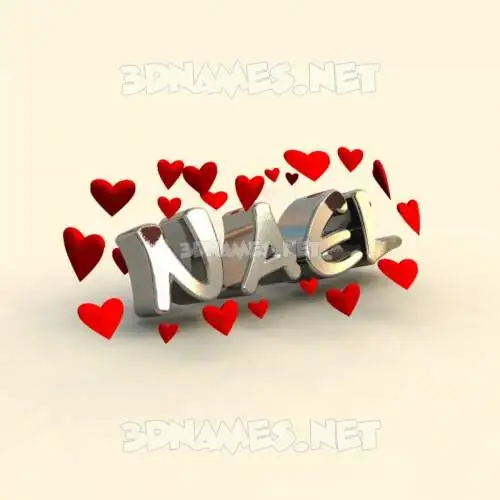 nael in In Love style - 3D name wallpaper