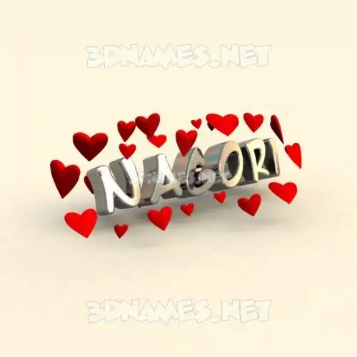 nagori in In Love style - 3D name wallpaper