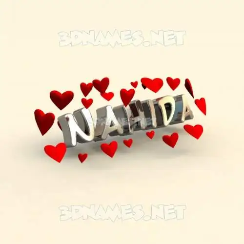 nahida in In Love style - 3D name wallpaper