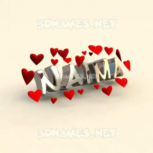 naima in In Love style - 3D name wallpaper