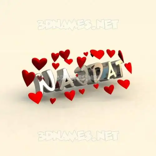 najdat in In Love style - 3D name wallpaper