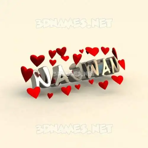 najwan in In Love style - 3D name wallpaper