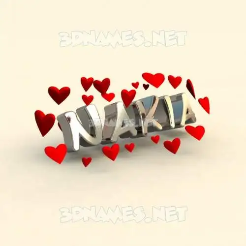 nakia in In Love style - 3D name wallpaper